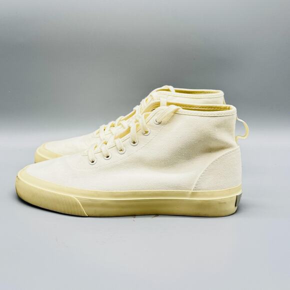 Everlane Shoes Womens 7 Off White High Top Organic Cotton Canvas Sneakers - Picture 5 of 13